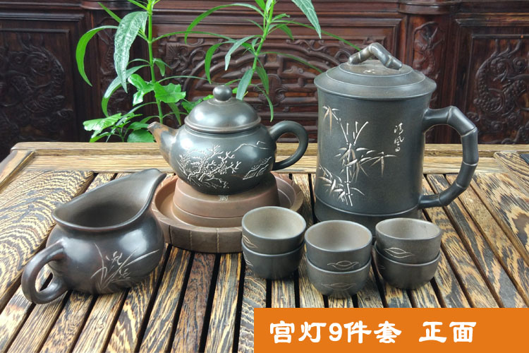 坭兴陶宫灯茶具9件套 坭兴陶宫灯茶具9件套